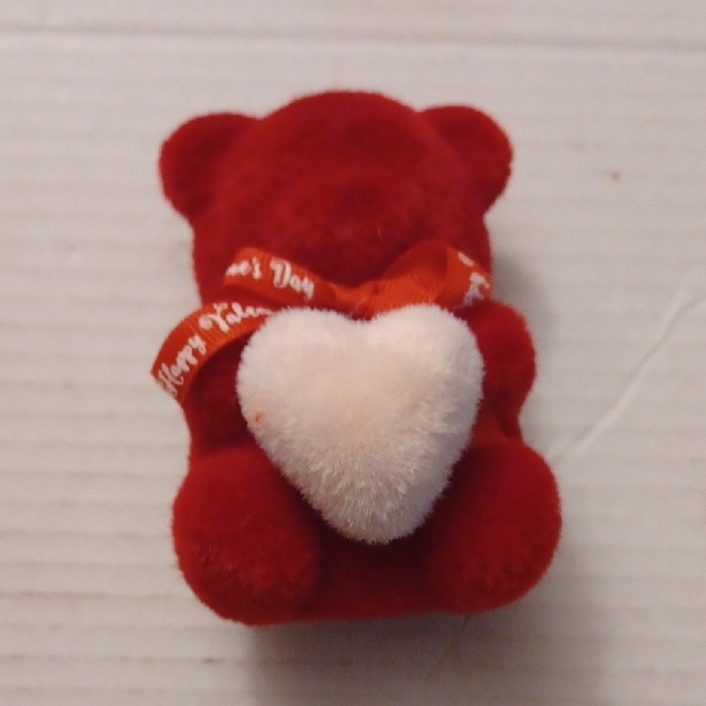 $4 Add-on Mini Valentine's Red Teddy Bear with Heart & Bow